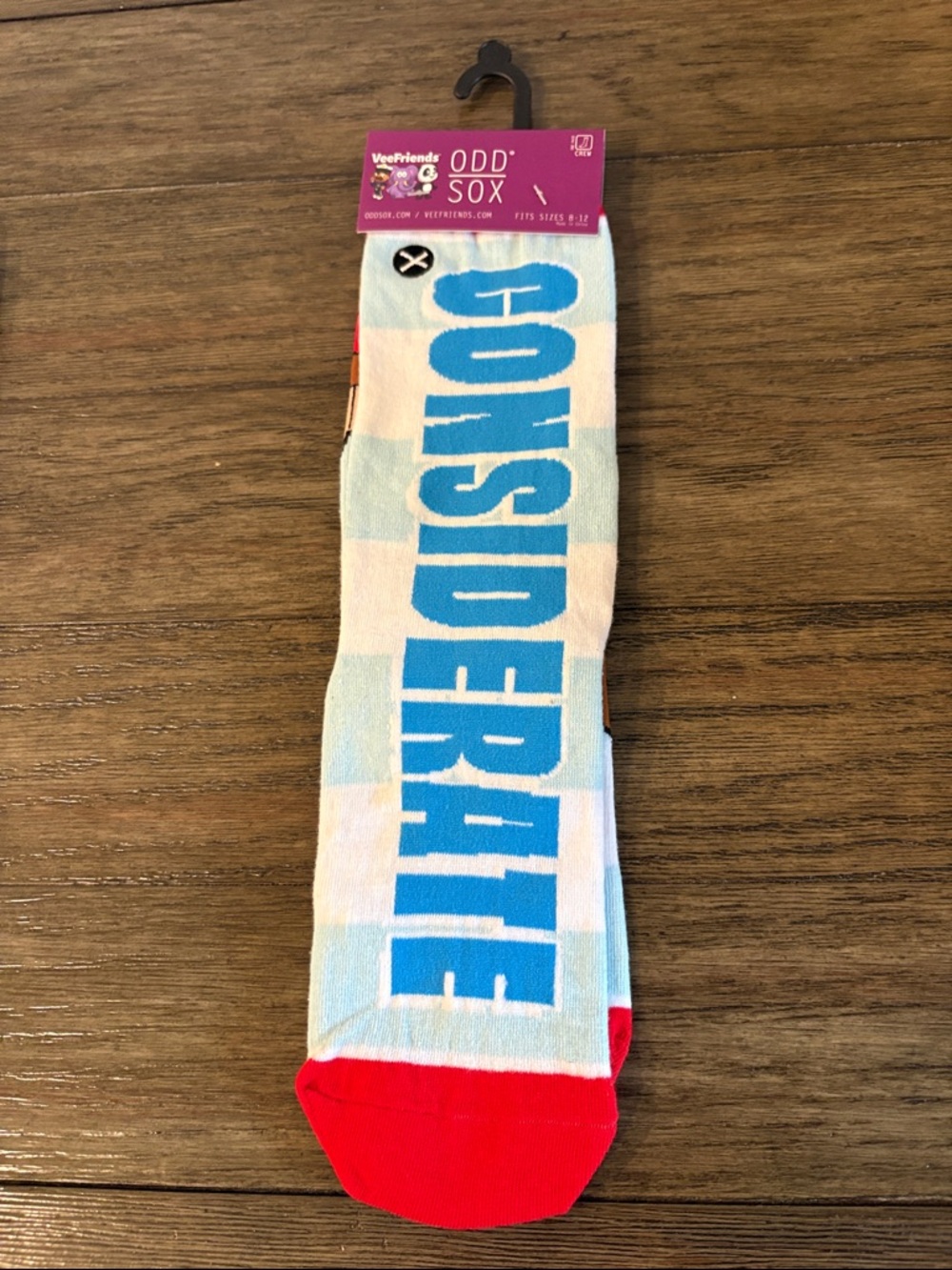 NWT [Odd Sox x VeeFriends] CONSIDERATE COWBOY Character Crew Socks Fits 8-12 - Picture 5 of 6